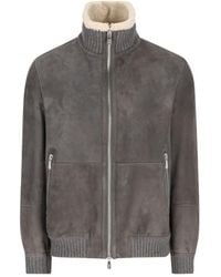 Brunello Cucinelli - Shearling Leather Jacket - Lyst