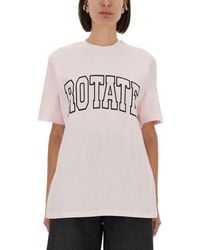 ROTATE BIRGER CHRISTENSEN - Light Logo Crew Neck T-Shirt - Lyst