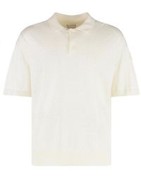 Moncler - Short Sleeve Polo Shirt Silk - Lyst