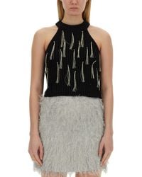 Alysi - Embellished Halter Neck Top - Lyst