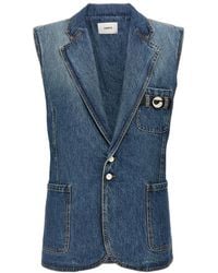 Coperni - Delavé Cotton Denim Vest With Strap Detail - Lyst