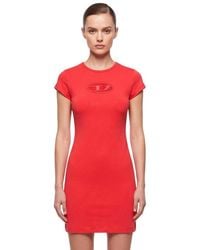 DIESEL - Logo Round Neck Mini Dress - Lyst