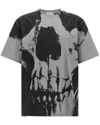 McQueen - Skull Print Cotton T-Shirt - Lyst