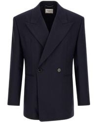 Saint Laurent - Felted Wool Gabardine Blazer Jacket - Lyst