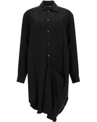 JW Anderson - Midi Dress Tuxedo Drape Silk - Lyst