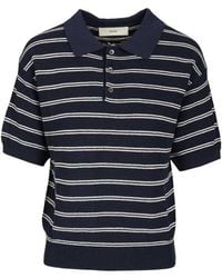 DUNST - Stripes Shirt Collar Polo - Lyst