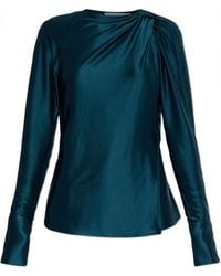 Victoria Beckham - Victoria Beckham Draped Viscose Blouse - Lyst