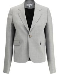 Loewe - Wool Single-Breasted Jacket - Lyst