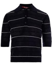 Max Mara - Stripes Shirt Collar Sweater - Lyst