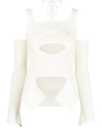 ANDREADAMO - Ribbed Knit Cutout Top - Lyst