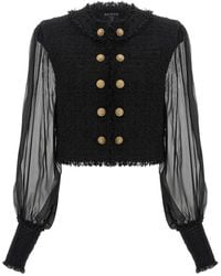 Balmain - Round Neck Jacket - Lyst