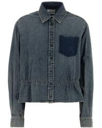 McQueen - Denim Regular Solid Shirt - Lyst