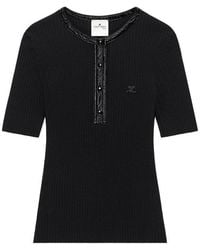 Courreges - Round Neck T-Shirt - Lyst