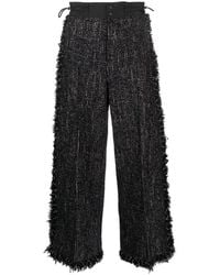 Sacai - Wide Leg Tweed Trousers - Lyst