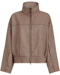 Brunello Cucinelli - Check Mock Collar Jacket - Lyst