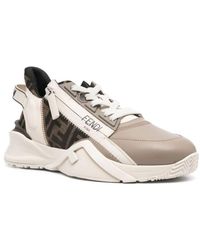 Fendi - Flow Leather Sneakers - Lyst