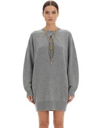 Elisabetta Franchi - Crew Neck Mini Dress - Lyst