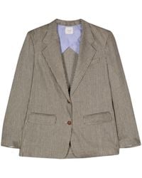 Alysi - Striped Single-Breasted Blazer - Lyst