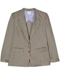 Alysi - Striped Single-Breasted Blazer - Lyst