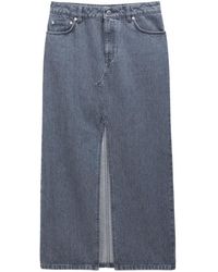 Filippa K - Slit Denim Long Skirt - Lyst