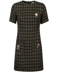 5 PROGRESS - Houndstooth Wool Blend Short Dress - Lyst