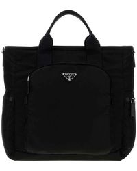 Prada - Logo Top Zip Large Tote - Lyst