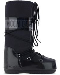 Moon Boot - Icon Glance Satin Après-Ski Boots *Icon With Logo-Print Panel And Suction Pads - Lyst