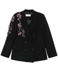Dries Van Noten - Embellished Peaked Lapel Blazer - Lyst