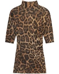 Stella McCartney - Leopard High-Neck Top - Lyst