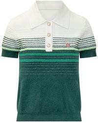 CASABLANCA - Stripes Shirt Collar Polo - Lyst