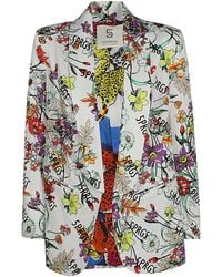 5 PROGRESS - Printed Single-Breasted Blazer - Lyst
