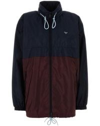 Prada - Color Block Mock Collar Jacket - Lyst