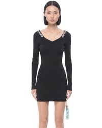 Off-White c/o Virgil Abloh - Logo V Neck Mini Dress - Lyst