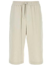 Ami Paris - Chalk Cotton Bermuda Shorts - Lyst