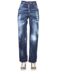 DSquared² - Relaxed Straight-Leg Jeans With Distressed Finish - Lyst