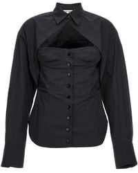 The Attico - Cotton Bustier Button-Down Shirt - Lyst