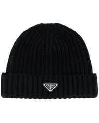Prada - Milano Logo Beanies Hat - Lyst