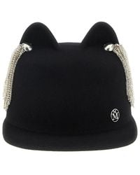 Maison Michel - 'Jamie' Hat With Crystals - Lyst