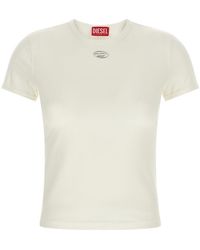 DIESEL - Fitted Short-Sleeve T-Shirt With Metallic Logo Detail - Lyst