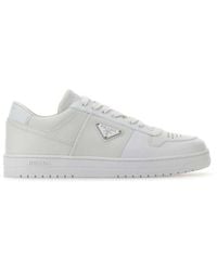 Prada - White Leather Downtown Sneakers - Lyst