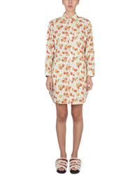 Marni - Shirt Dress With Floral Pattern - Lyst