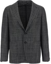 Tagliatore - Check Patterned Blazer - Lyst
