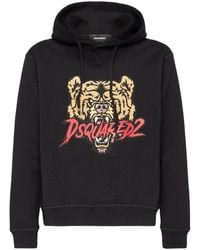 DSquared² - Logo-Print Cotton Hoodie - Lyst