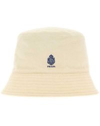 Prada - Logo Textured Bucket Hat - Lyst