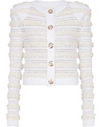 Balmain - Tweed-Effect Knit Cardigan - Lyst