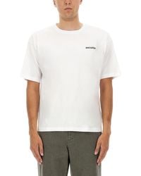 Aspesi - T-Shirt With Listen Print Cotton T-Shirts - Lyst