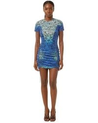 Stella McCartney - Printed Crew Neck Mini Dress - Lyst
