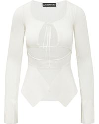 ANDREADAMO - Knitted Scoop Neck Top - Lyst