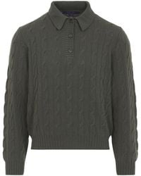 Ralph Lauren - Bottel Knitted Shirt Collar Sweater - Lyst