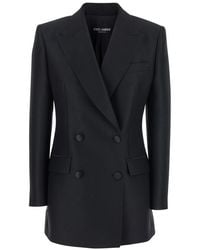 Dolce & Gabbana - Double-Breasted Jacket With Peak Revers - Lyst